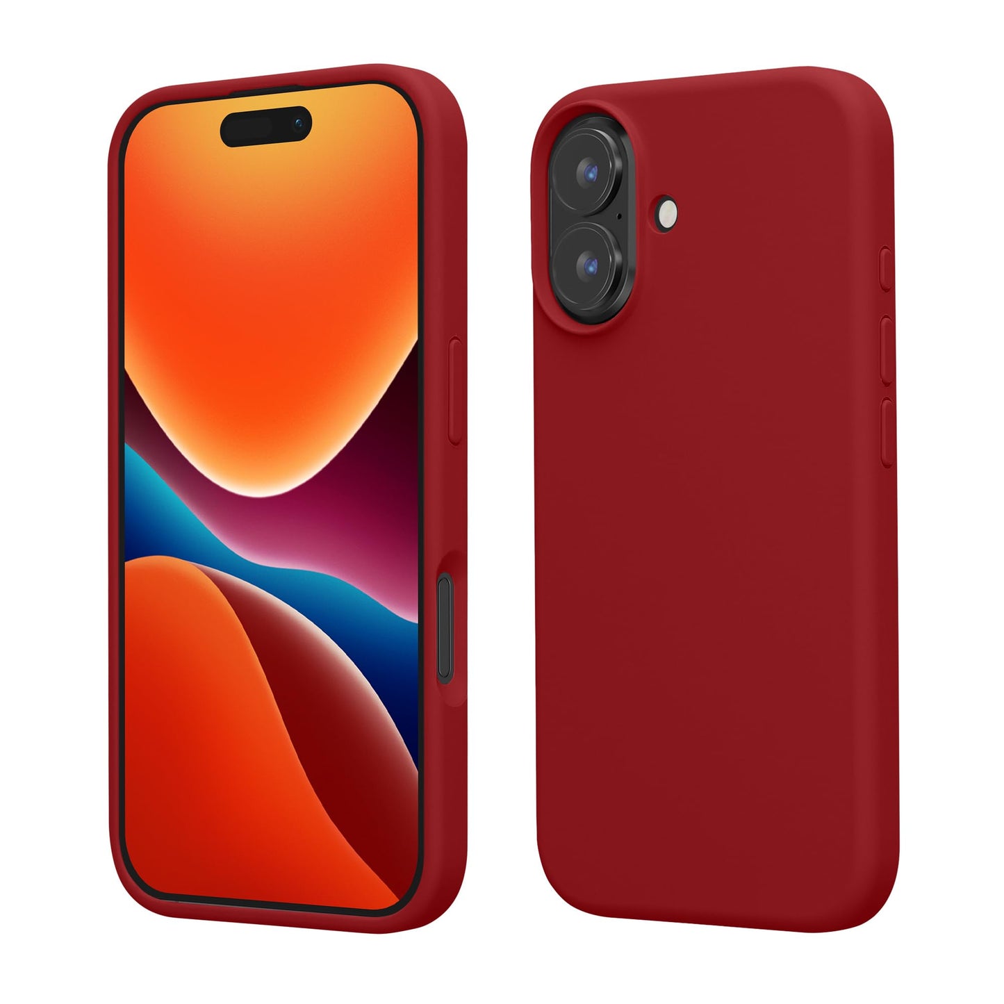 kwmobile Case Compatible with Apple iPhone 16 Case - TPU Silicone Phone Cover with Soft Finish - Rhubarb Red