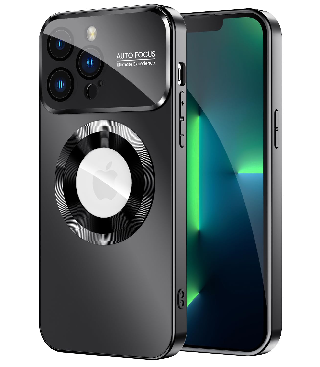 MAKAVO Magnetic for iPhone 13 Pro Case, Built-in Camera Lens Protector, Compatible with MagSafe, Logo View, Slim Thin Protective
