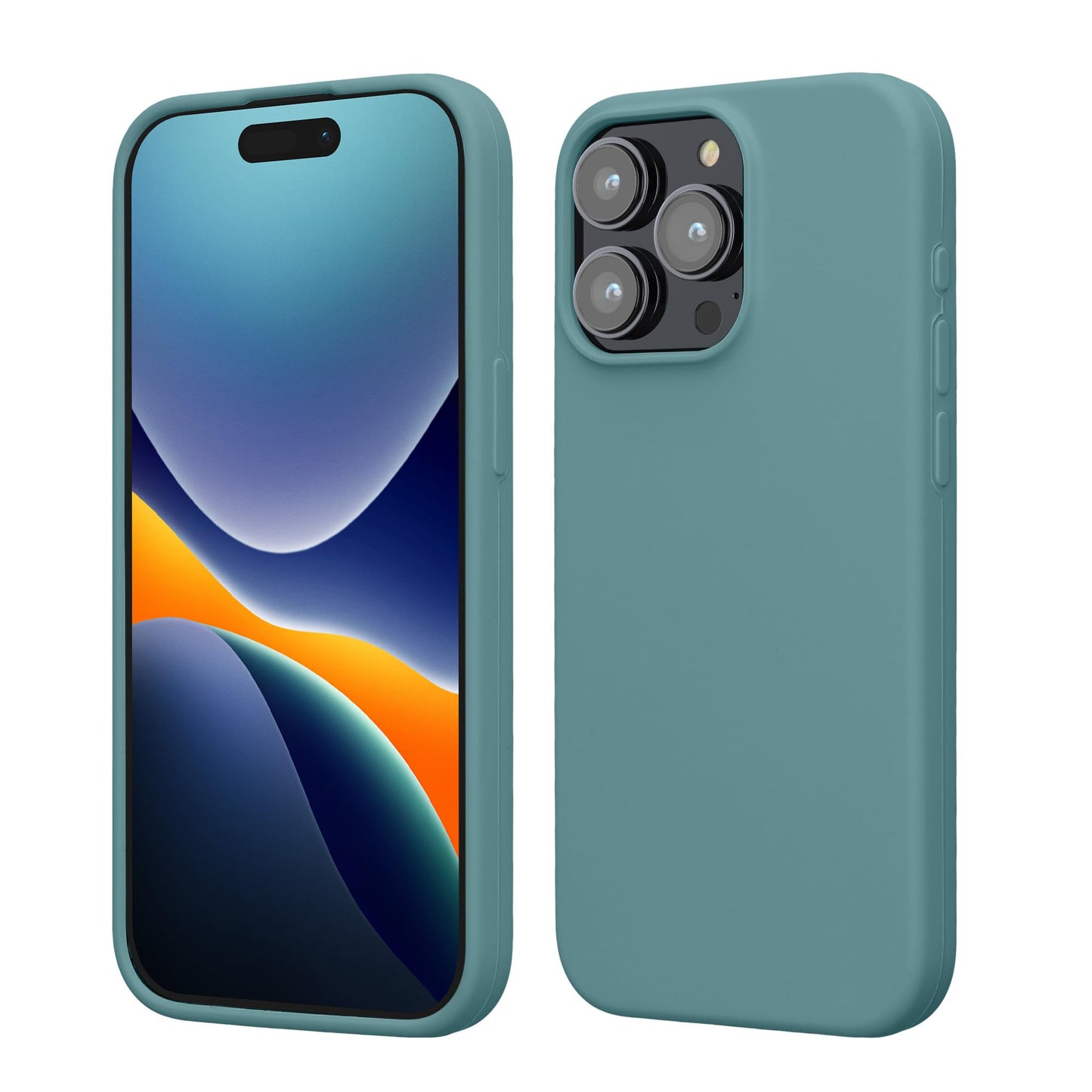 kwmobile Case Compatible with iPhone 15 Pro Max Case - Slim Soft TPU Silicone Cover - Arctic Night