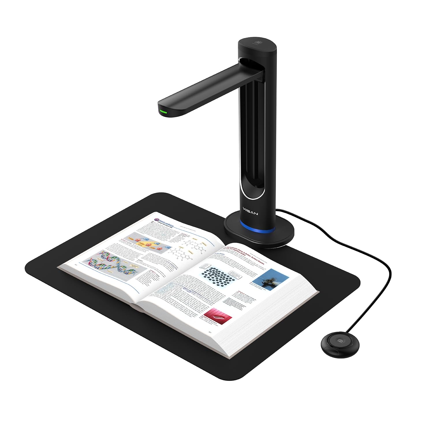 VIISAN K48 Book Scanners: 48MP Output, USB Camera for Laptop/Desktop, Deskewing, Multiple Page Documents Scanning, OCR & TTS Tec