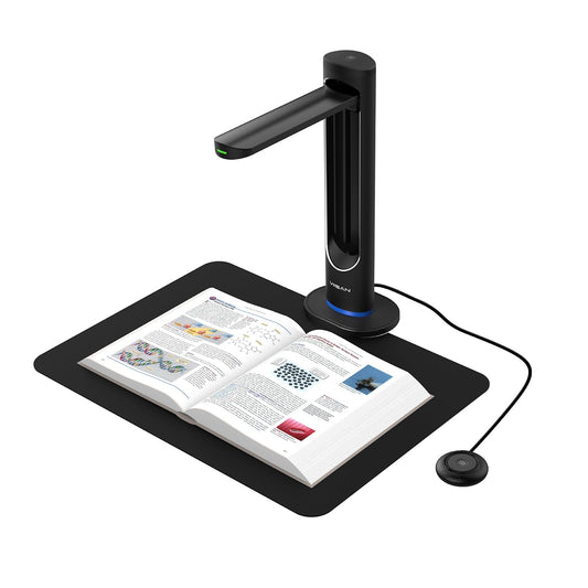 VIISAN K48 Book Scanners: 48MP Output, USB Camera for Laptop/Desktop, Deskewing, Multiple Page Documents Scanning, OCR & TTS Tec