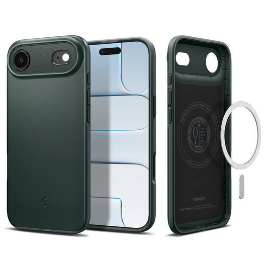 Spigen for iPhone Air Case, Thin Fit MagFit [TPU Covered Camera Control] [Compatible with MagSafe] - Abyss Green
