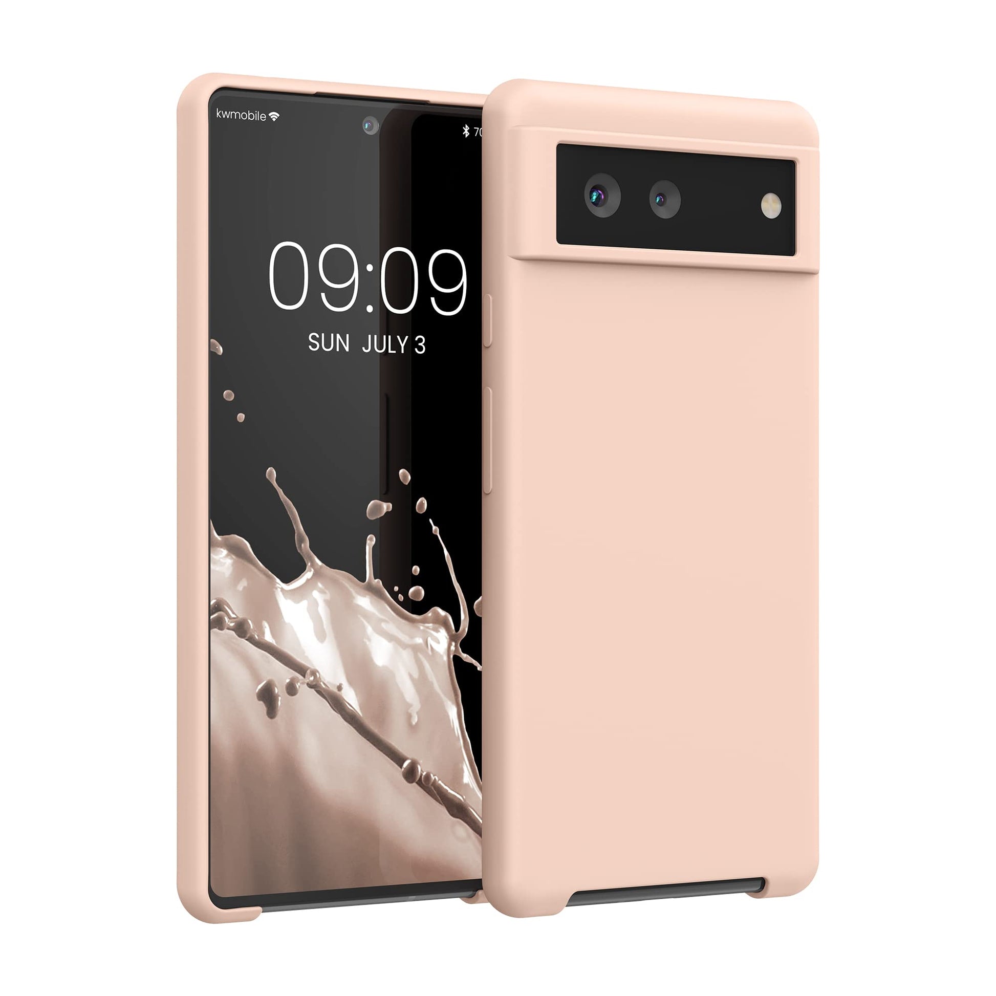 kwmobile Case Compatible with Google Pixel 6 Case - TPU Silicone Phone Cover with Soft Finish - Coconut Swirl