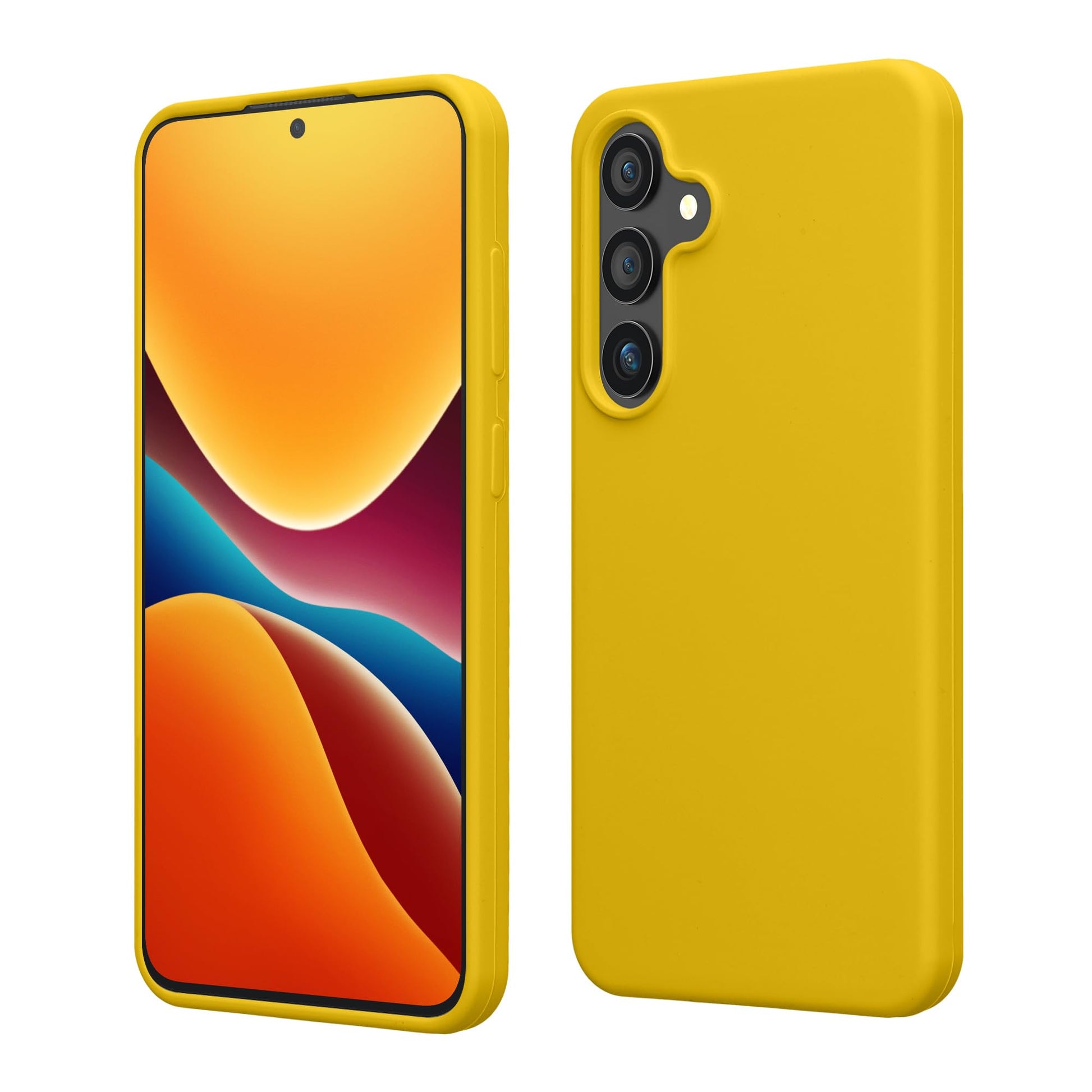 kwmobile Case Compatible with Galaxy S24 Plus Case - TPU Silicone Cover - Works with Wireless Charging - Radiant Yellow