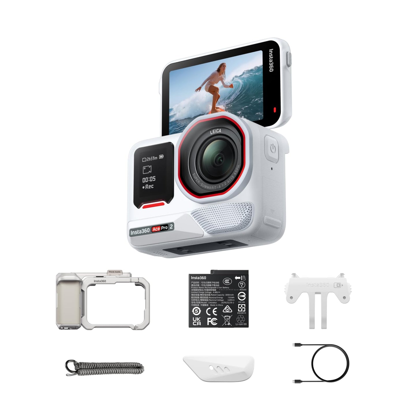 Insta360 Ace Pro 2 Xplorer Bundle-8K Waterproof Action Camera Co-Engineered with Leica, 1/1.3 Sensor, Dual AI Chip, Leading Low