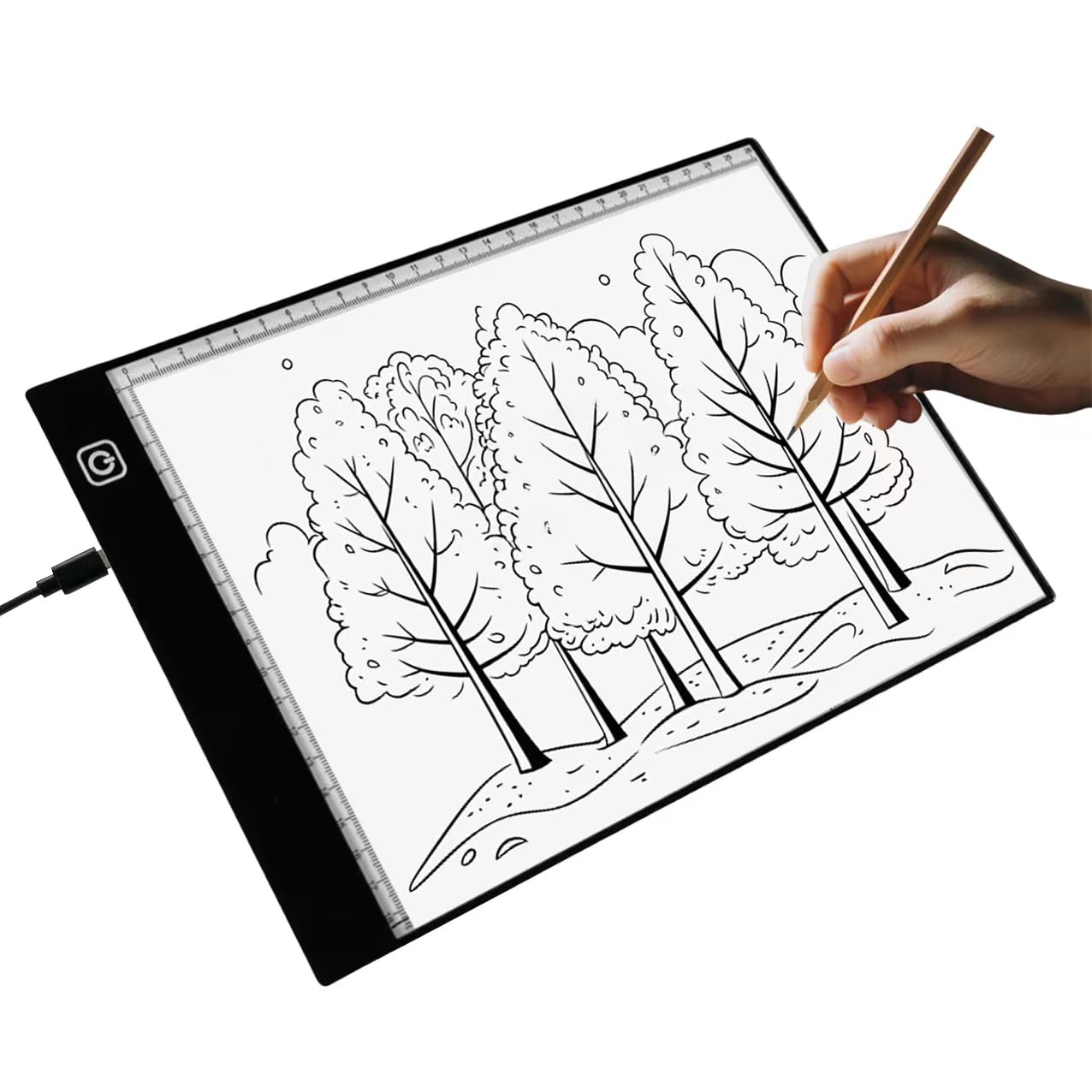 A4 LED Light Box for Tracing and Drawing - Ultra Thin Adjustable Light Table, USB Trace Light UP Pad Screen, Small Copy Board Tr