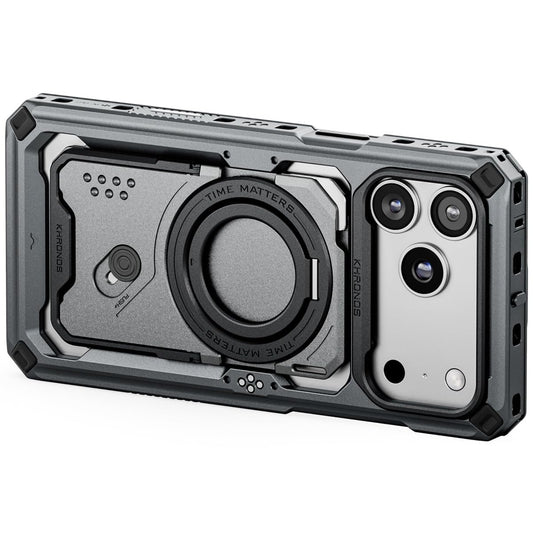 Tilta Khronos Case Compatible with iPhone 17 Pro Max - Space Gray | Snap in Design | Locking Clamp for Secure Mounting | Passthr