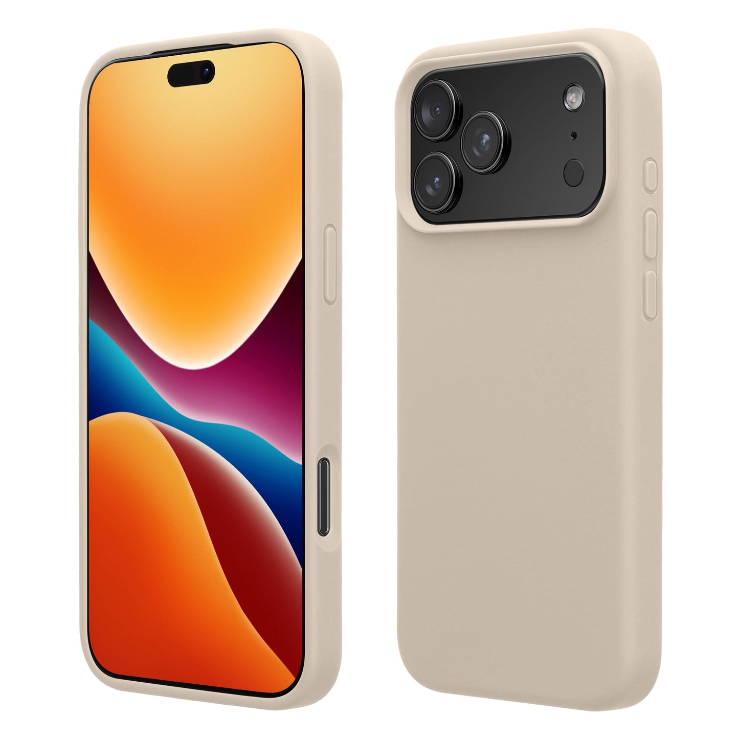 kwmobile Case Compatible with Apple iPhone 17 Pro Max Case - TPU Silicone Phone Cover with Soft Finish - Cream