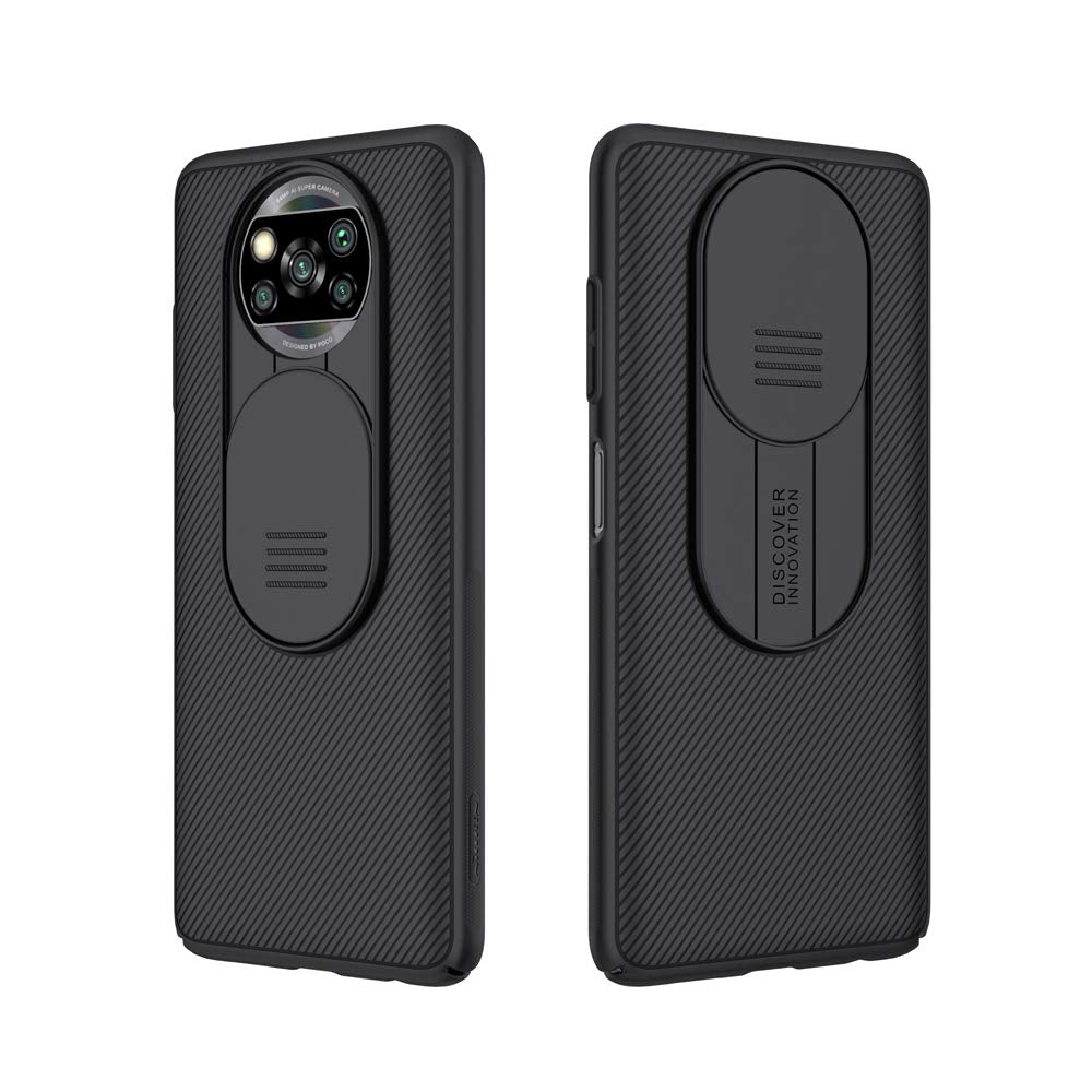 WVOZWWO for Xiaomi Poco X3 NFC Case, CamShield Pro Slim case Protective Cover Case with Camera Protector Hard PC and TPU Ultra T