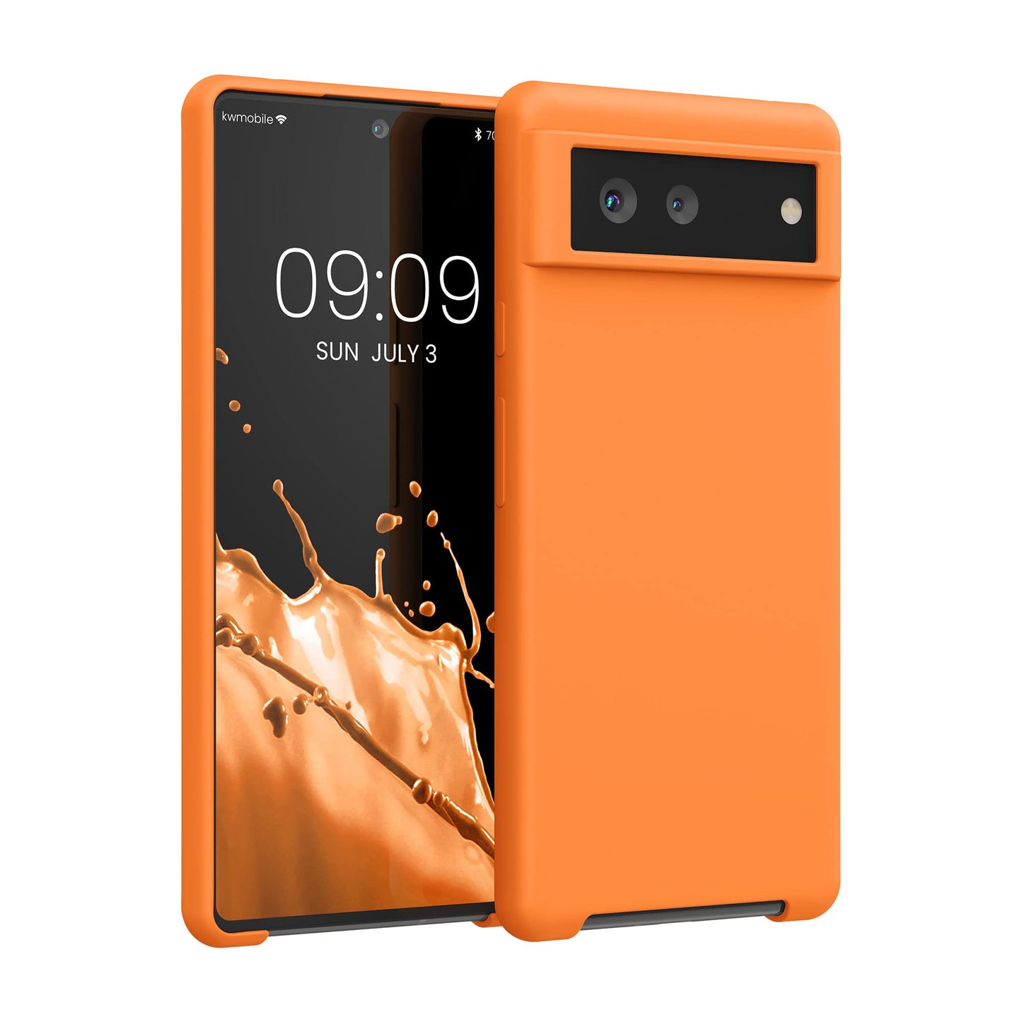 kwmobile Case Compatible with Google Pixel 6 Case - TPU Silicone Phone Cover with Soft Finish - Fruity Orange