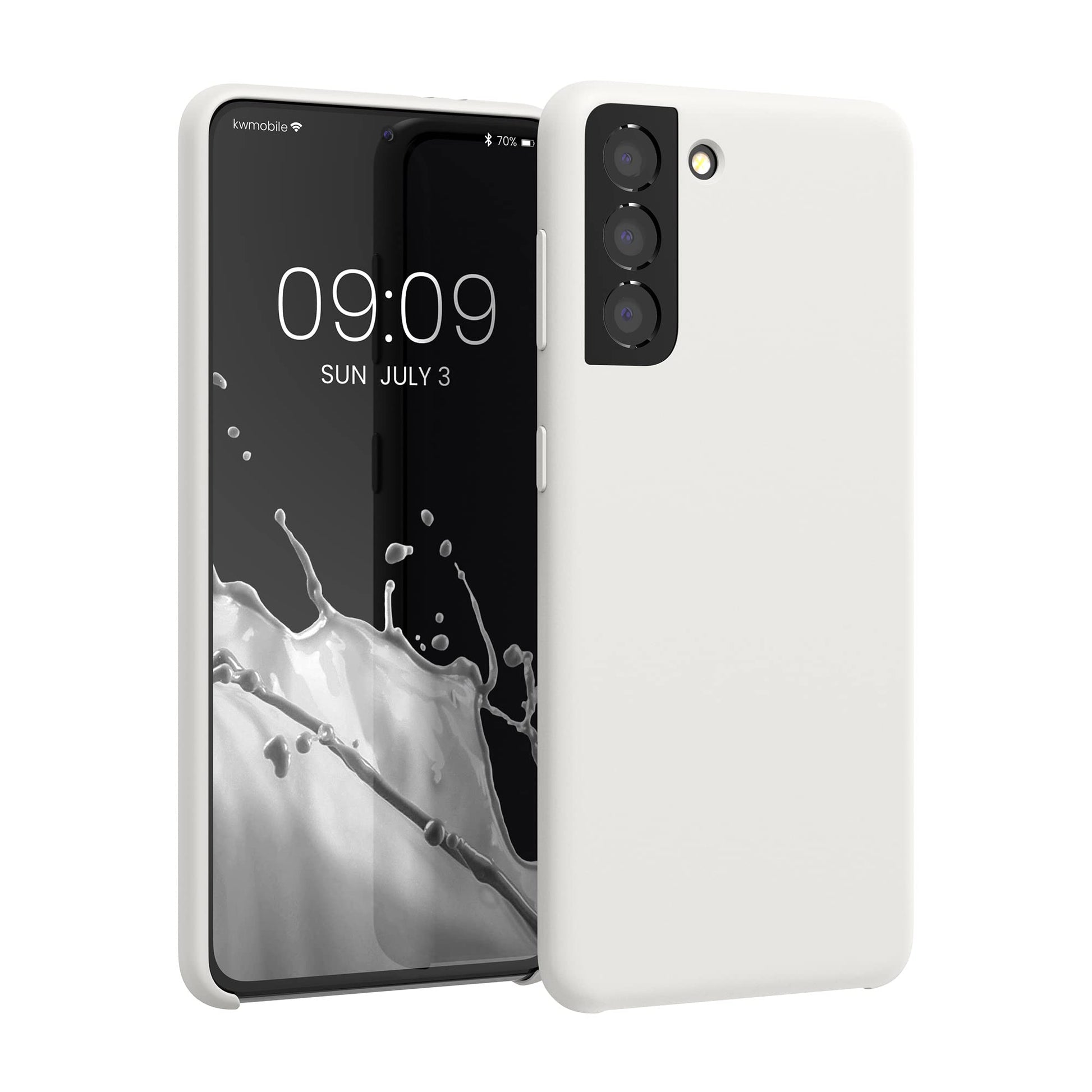kwmobile Case Compatible with Samsung Galaxy S21 Case - TPU Silicone Phone Cover with Soft Finish - White Matte