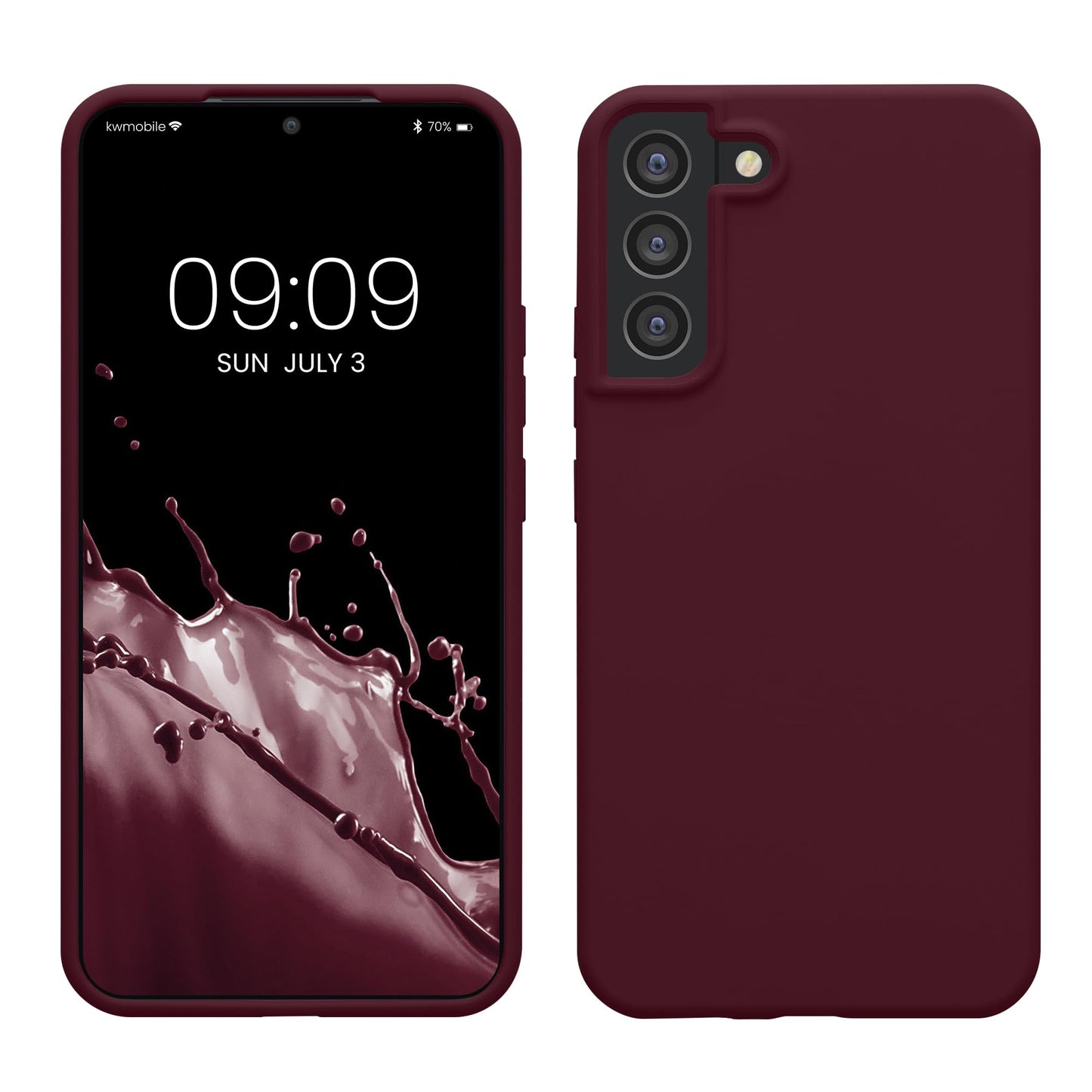 kwmobile Case Compatible with Samsung Galaxy S22 Plus Case - TPU Silicone Phone Cover with Soft Finish - Bordeaux Violet