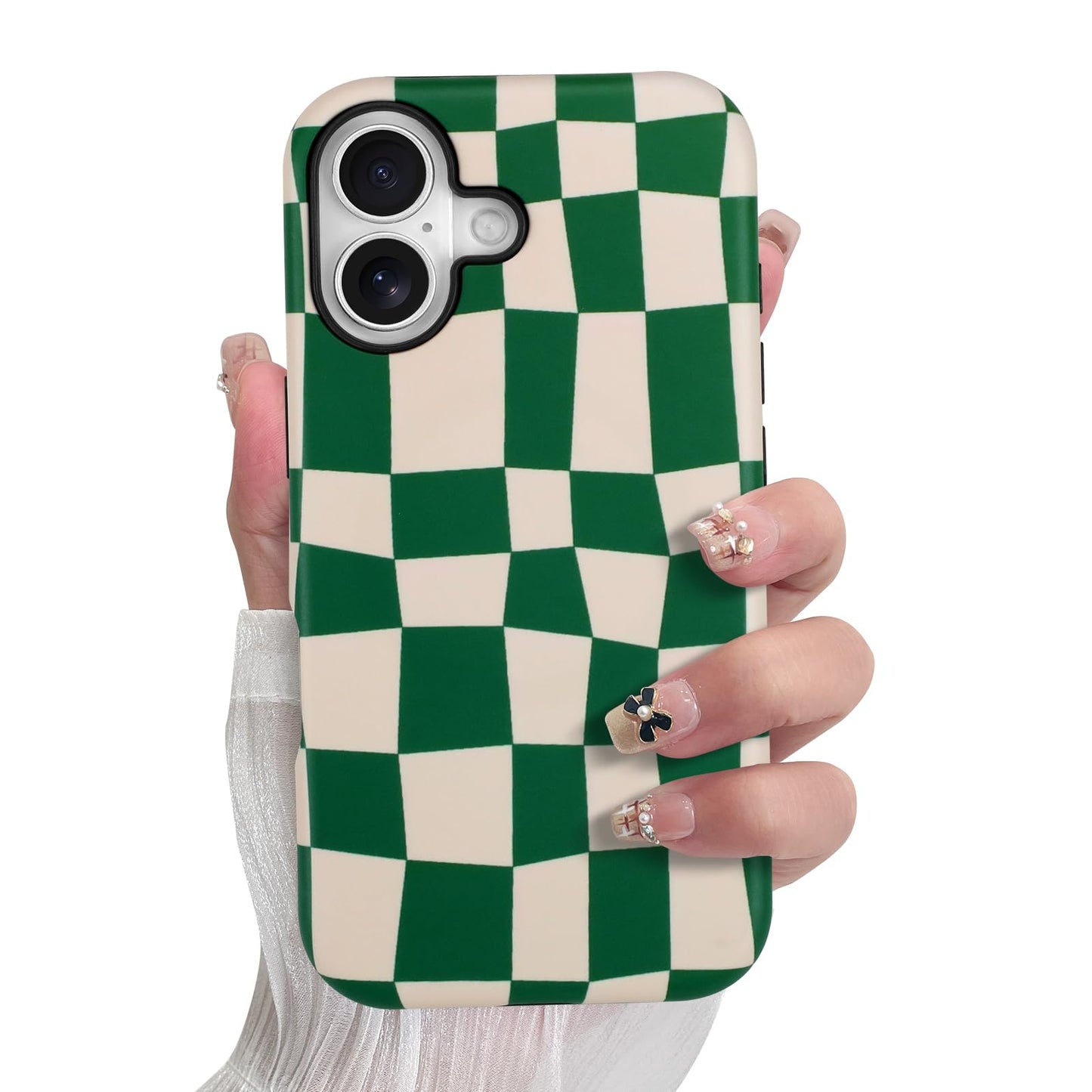 SOKAD Magnetic Checkered Phone Case for iPhone 17, Cute Grids Plaid Checkerboard Pattern Compatible with Magsafe Matte Protectiv