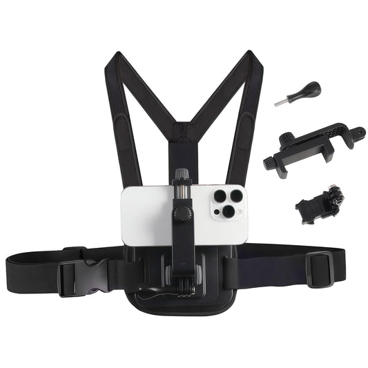 Suptig Phone Chest Mount Phone Harness Strap Holder Compatible for iPhone, Samsung, Gopro, DJI Action, Cell Phones Action Camera