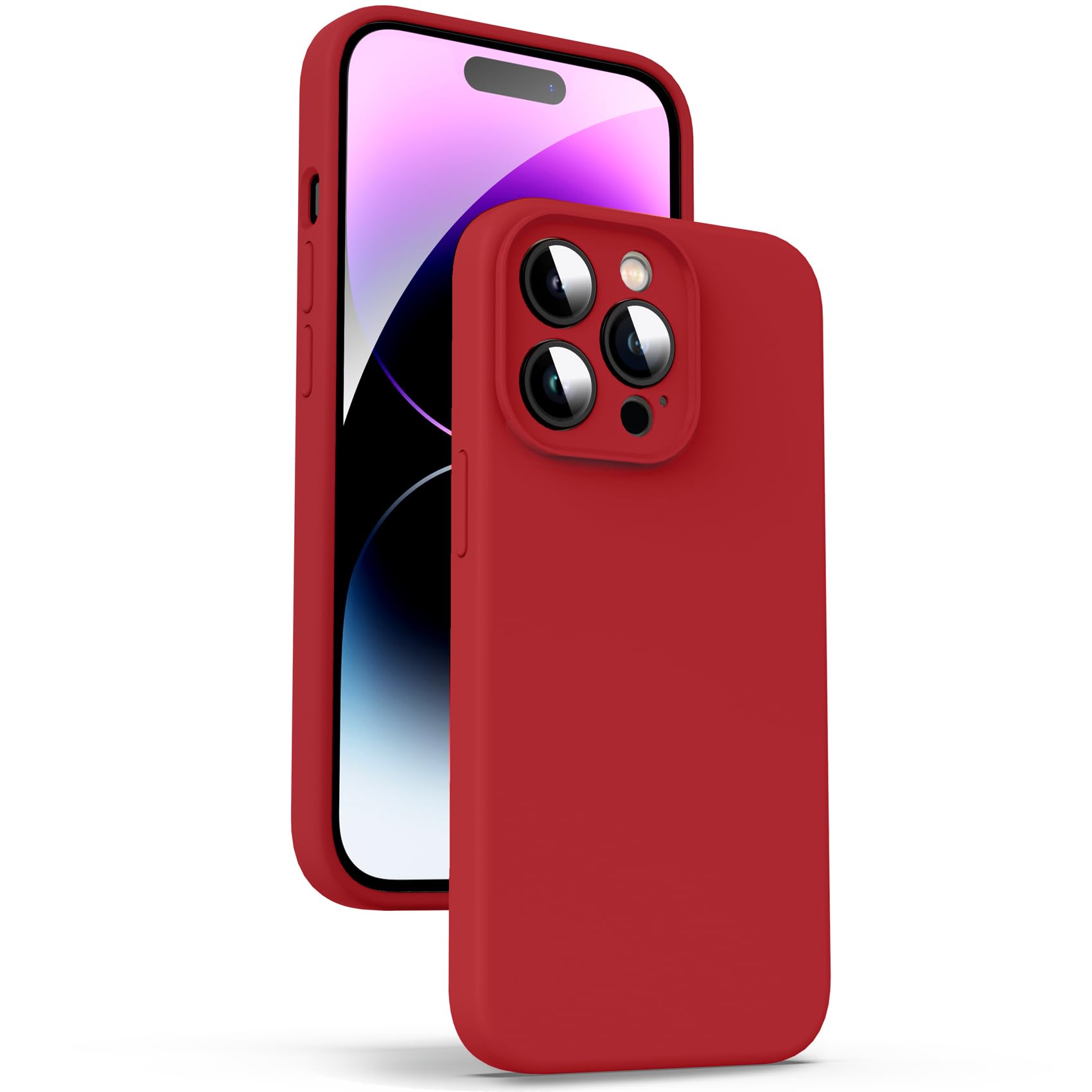 Supdeal Liquid Silicone Case for iPhone 14 Pro, [True Liquid Silicone] [Anti Fingerprint] 4 Layer Phone Case Protective Cover, F