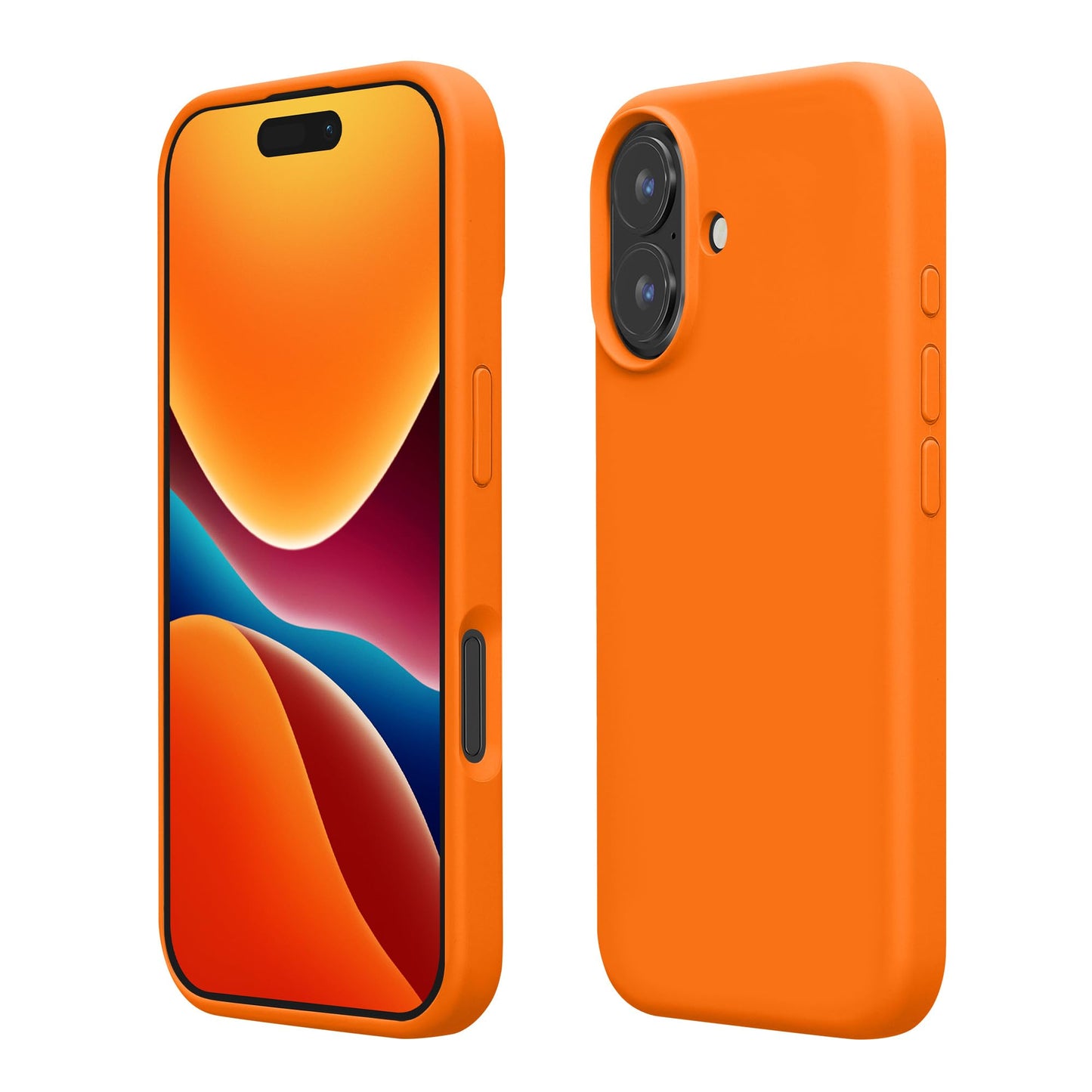 kwmobile Case Compatible with Apple iPhone 16 Plus Case - TPU Silicone Phone Cover with Soft Finish - Fruity Orange
