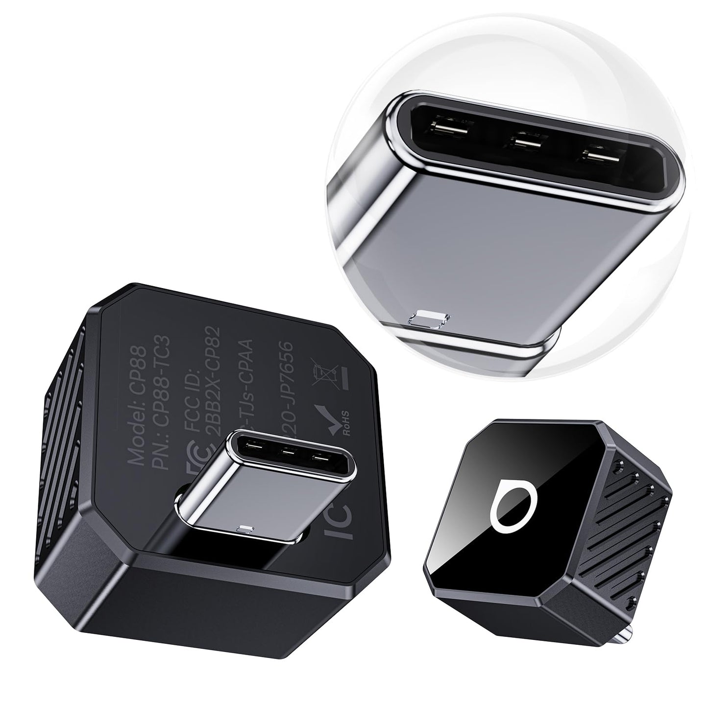 OTTOCAST Mini 3.0 Black 2-in-1 Wireless CarPlay & Android Auto Adapter - Plug & Play for iPhone/Android, Dual-Phone Memory, Dual