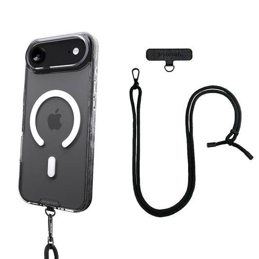 Smartish iPhone Air MagSafe Clear Case + Crossbody Lanyard Strap - Magnetic Slim Case - Anti-Yellow Thin Grip Cover + Detachable