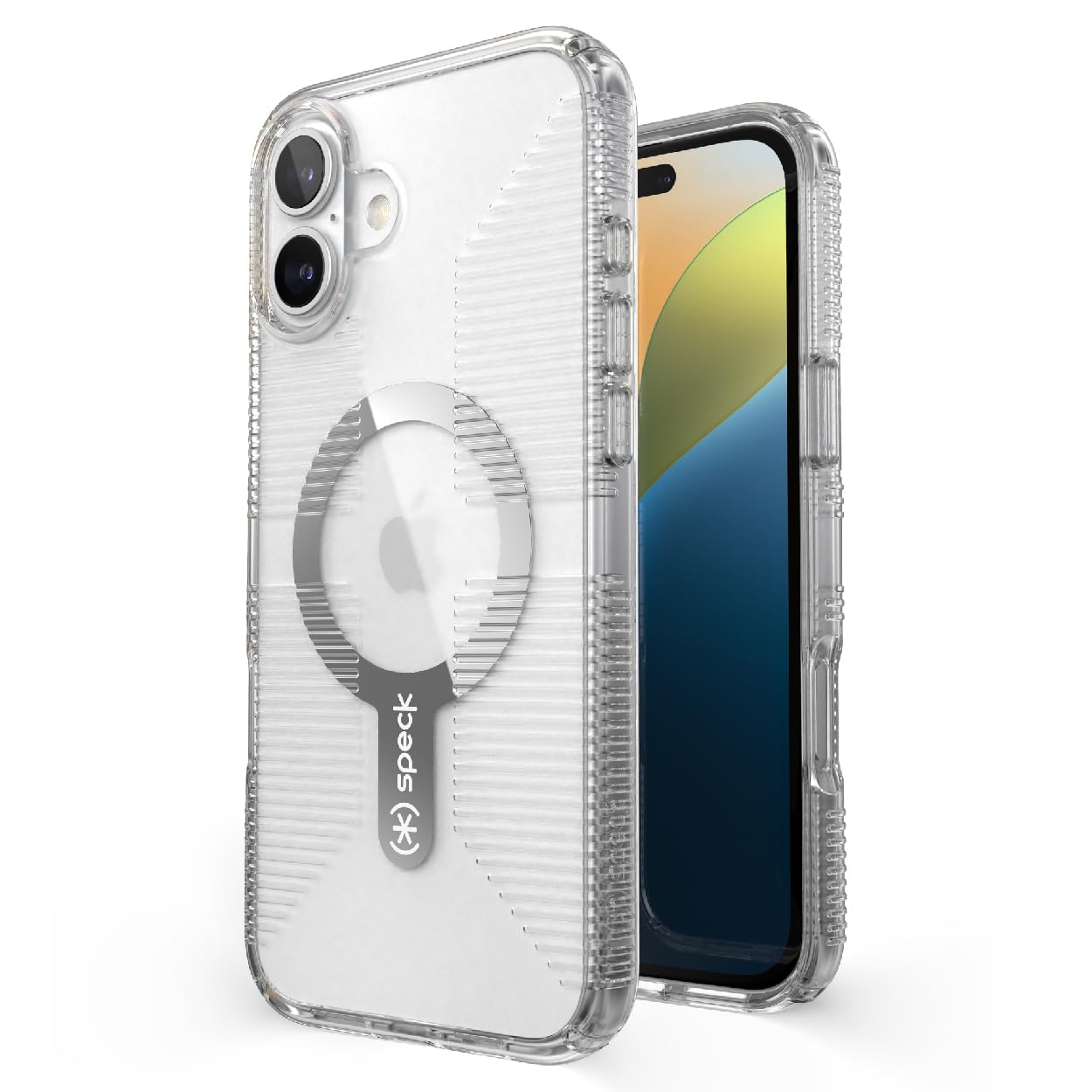 Speck Clear iPhone 16 Plus Case - Slim Phone Case iPhone 16 Plus - iPhone 16 Plus Phone Case - MagSafe - GemShell - Crystal Clea