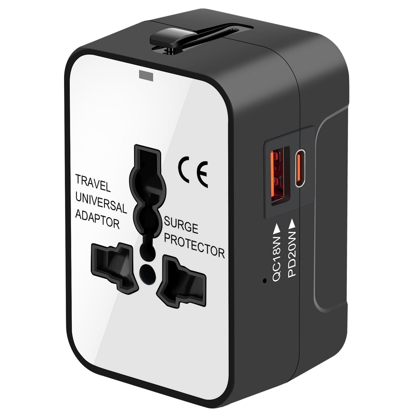 Travel Adapter with PD20W USB-C, Worldwide All in One Universal Travel Adaptor with Dual 3A USB Charging Ports, International Po