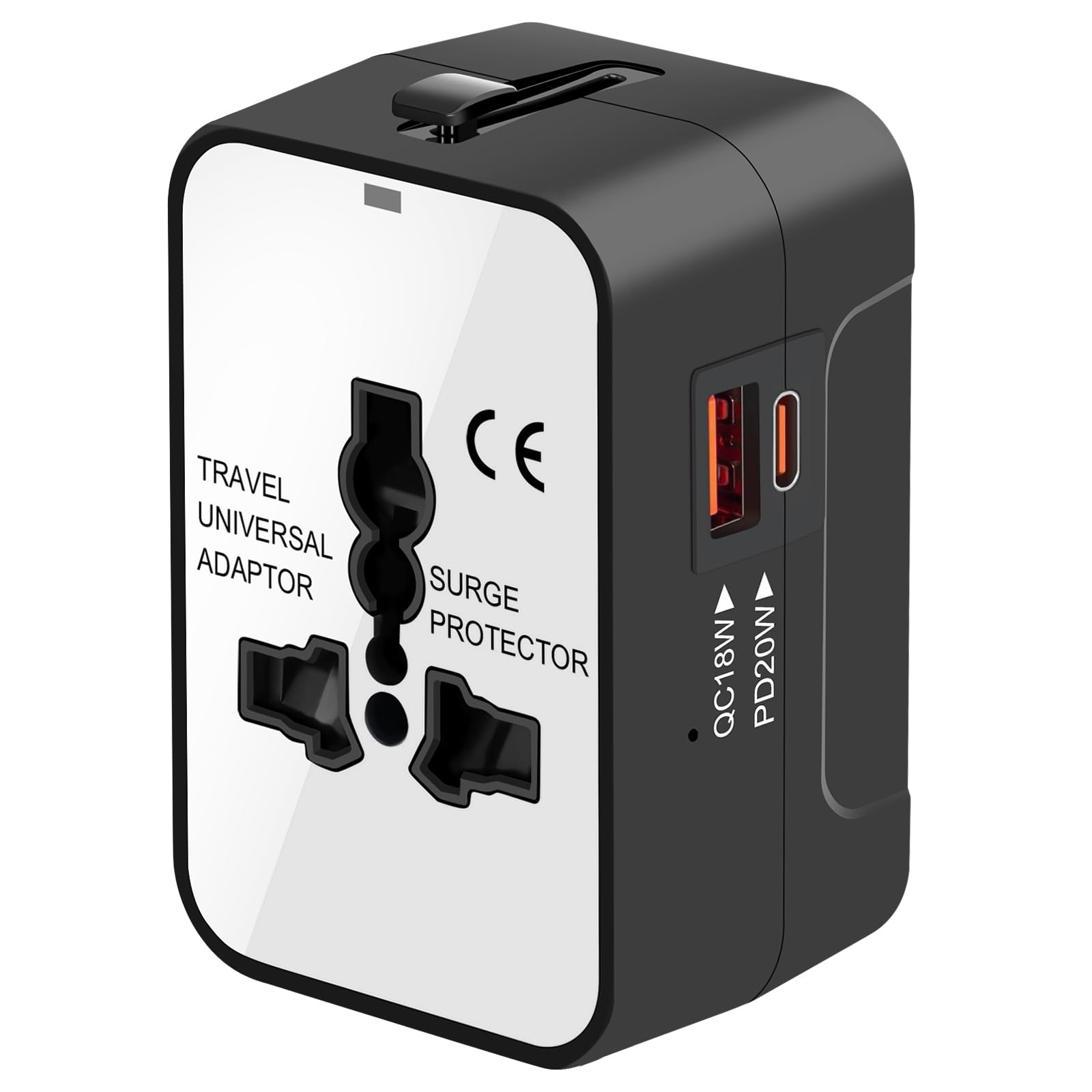 Travel Adapter with PD20W USB-C, Worldwide All in One Universal Travel Adaptor with Dual 3A USB Charging Ports, International Po