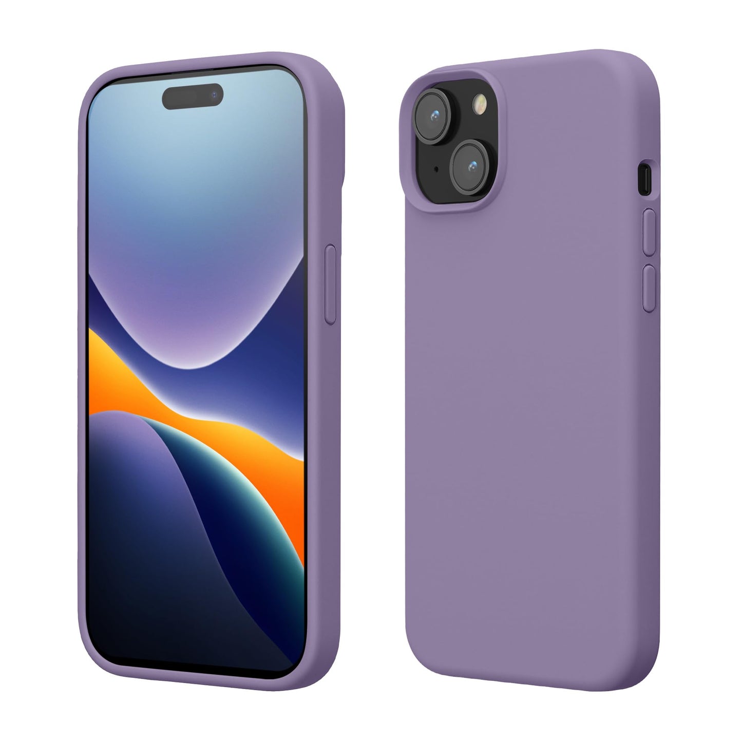 kwmobile Case Compatible with iPhone 15 Case - Slim Soft TPU Silicone Cover - Violet Purple