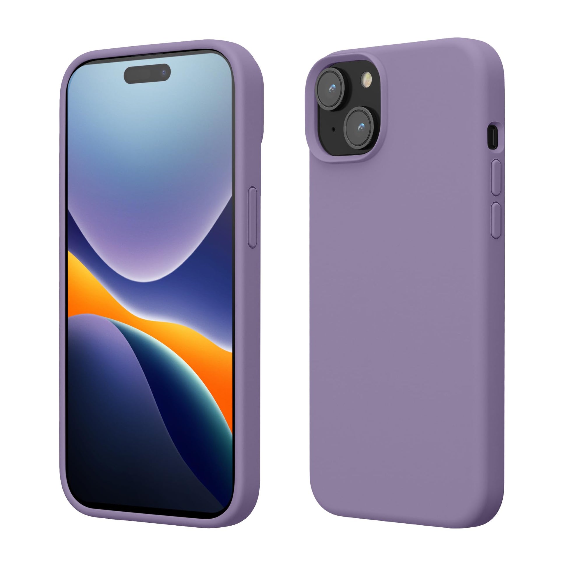 kwmobile Case Compatible with iPhone 15 Case - Slim Soft TPU Silicone Cover - Violet Purple