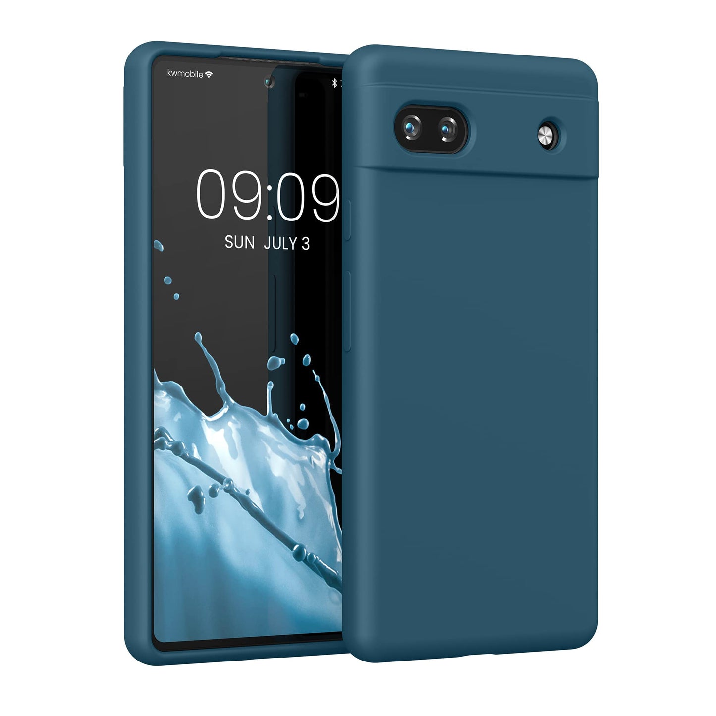 kwmobile Case Compatible with Google Pixel 6a Case - TPU Silicone Phone Cover with Soft Finish - Teal Matte