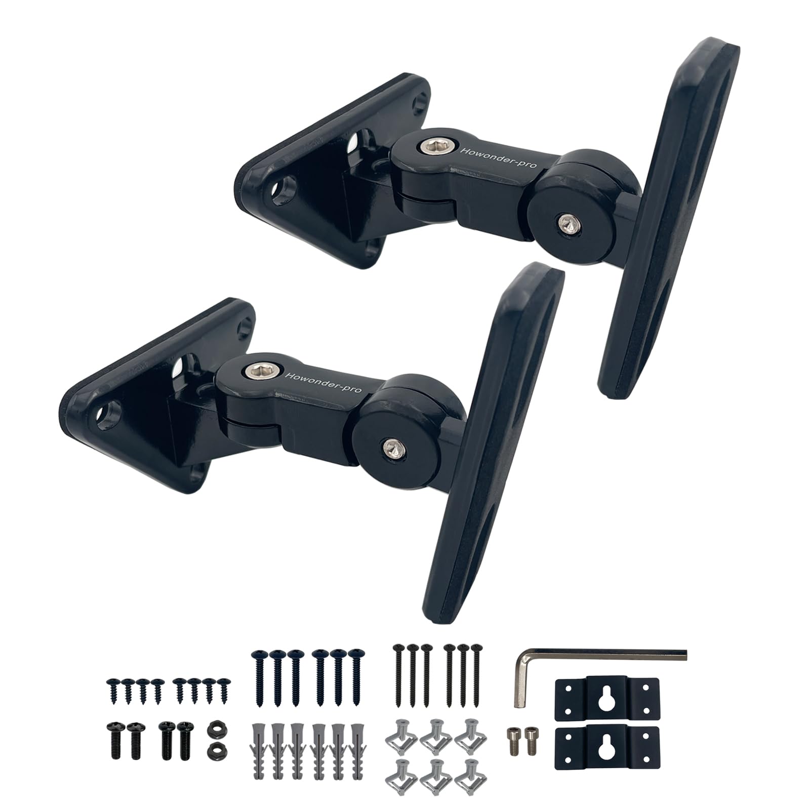 Howonder-pro Speaker Wall Mount,All Metal Speaker Wall Mount Bracket for Small Speakers Swivel & Tilt,Hold up to 15lbs,HD-151pro