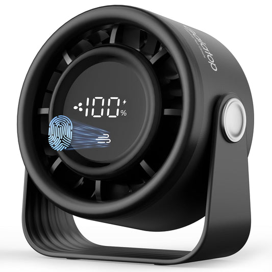 Gaiatop Small Desk Fan Rechargeable, Quiet Personal Table Fan, Touch Control Display, 360 Tilt, 5-Speed Strong Wind, 4000mAh Bat