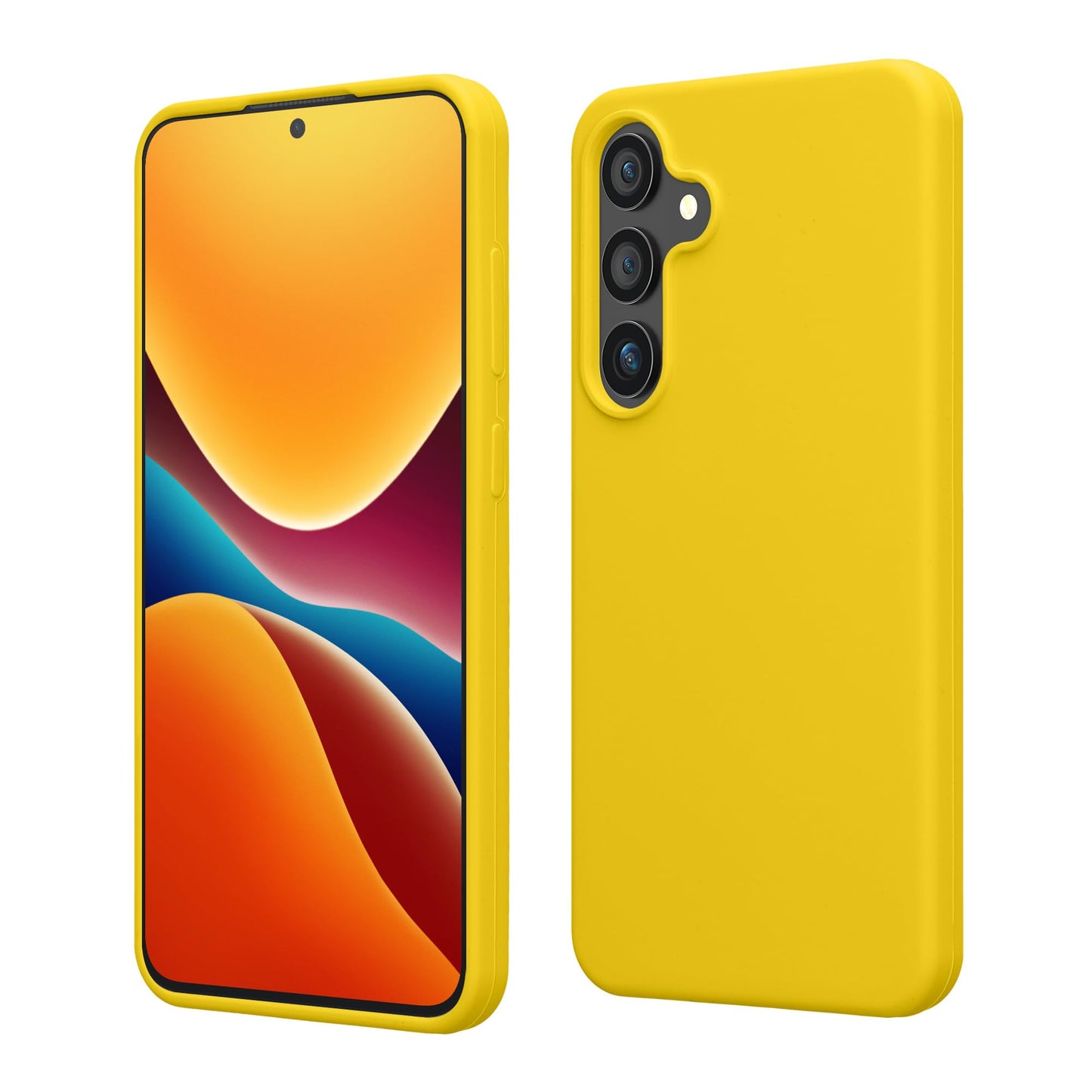 kwmobile Case Compatible with Galaxy S24 Case - TPU Silicone Cover - Works with Wireless Charging - Radiant Yellow