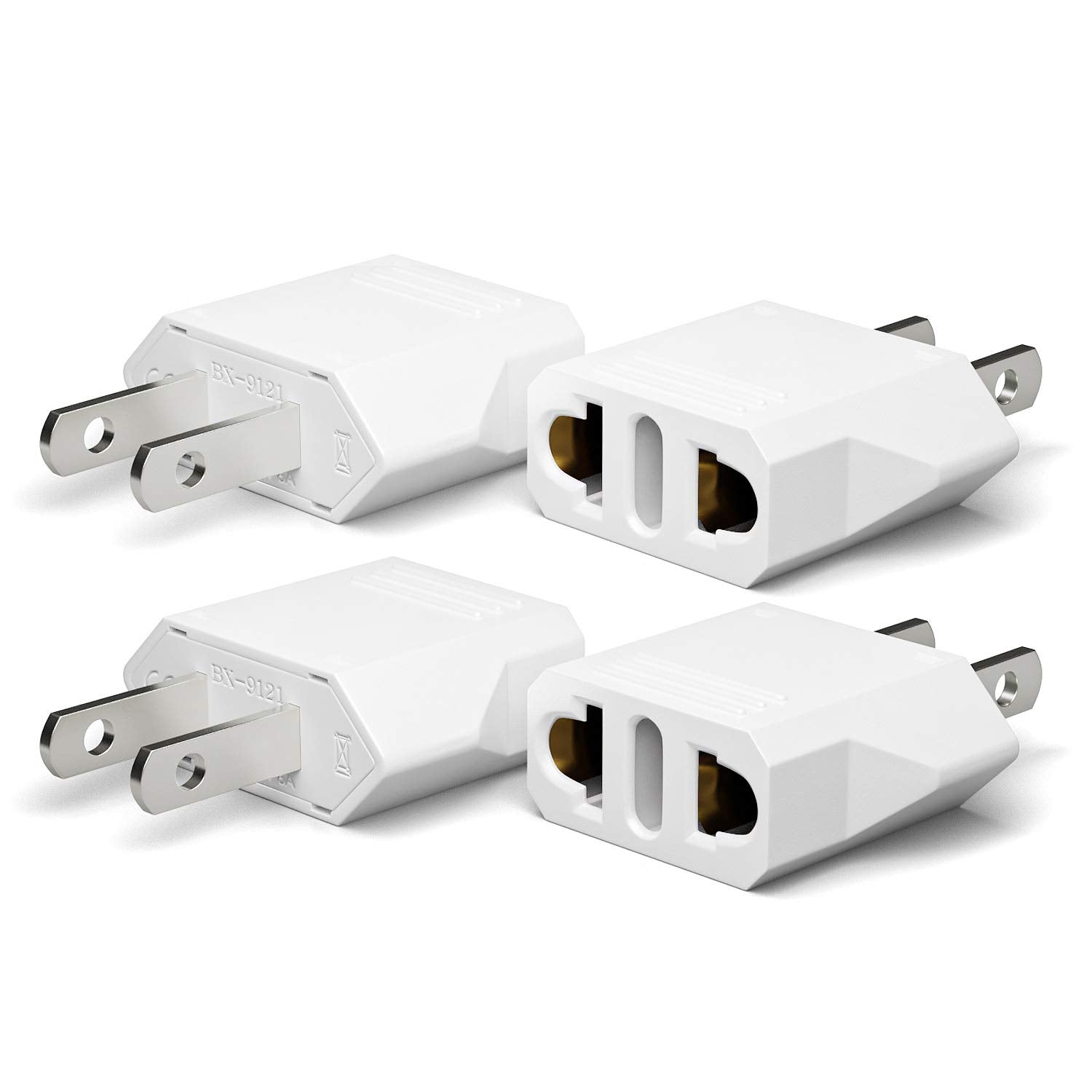 Unidapt US Plug Adapter, European to USA Travel Plug Adapter, Europe to America, Mexico, Japan, Canada Power Outlet Adapters Wal