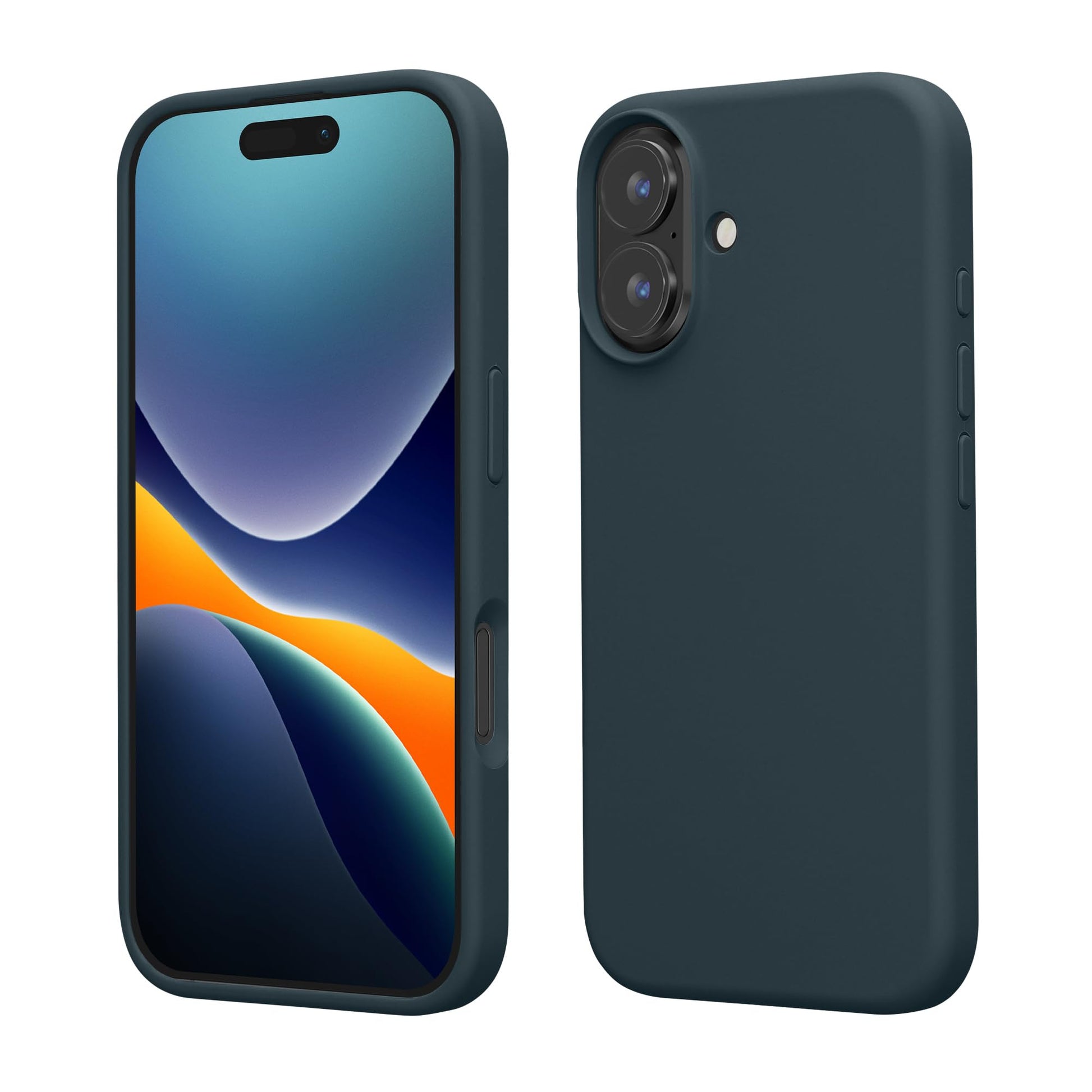 kwmobile Case Compatible with Apple iPhone 16 Case - TPU Silicone Phone Cover with Soft Finish - Dark Slate
