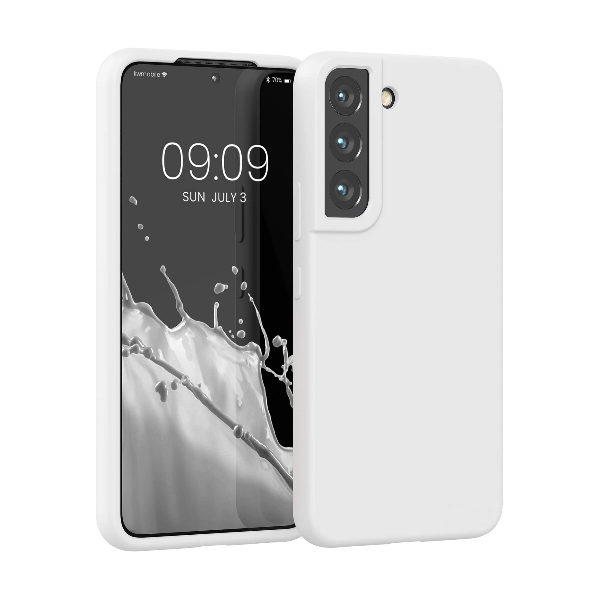 kwmobile Case Compatible with Samsung Galaxy S22 Case - TPU Silicone Phone Cover with Soft Finish - White Matte