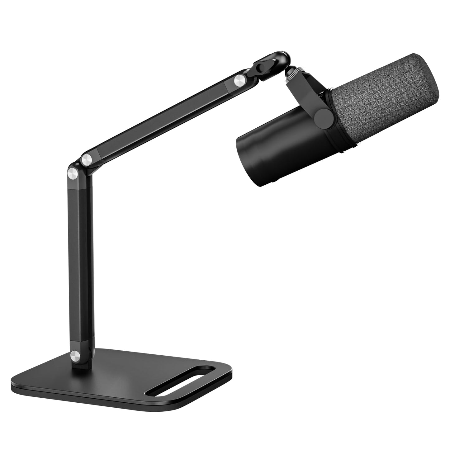 Studio Microphone Stand,Max Load 3.3 lb,Heavy-Duty Adjustable Mic Arm Clip Desktop Mount,1/4 and 5/8 Screw Adapters,for Fifine/S
