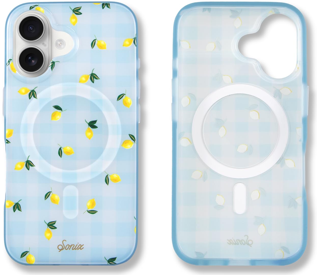 Sonix Case for iPhone 17 | Compatible with MagSafe | 10ft Drop Tested | Lemon Gingham