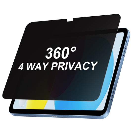 XunyLyee 360 4 Way Privacy Screen Protector for iPad A16 11th/ 10th Generation (11/10.9 Inch 2025/2022), 360 Degree Anti-Spy Tem