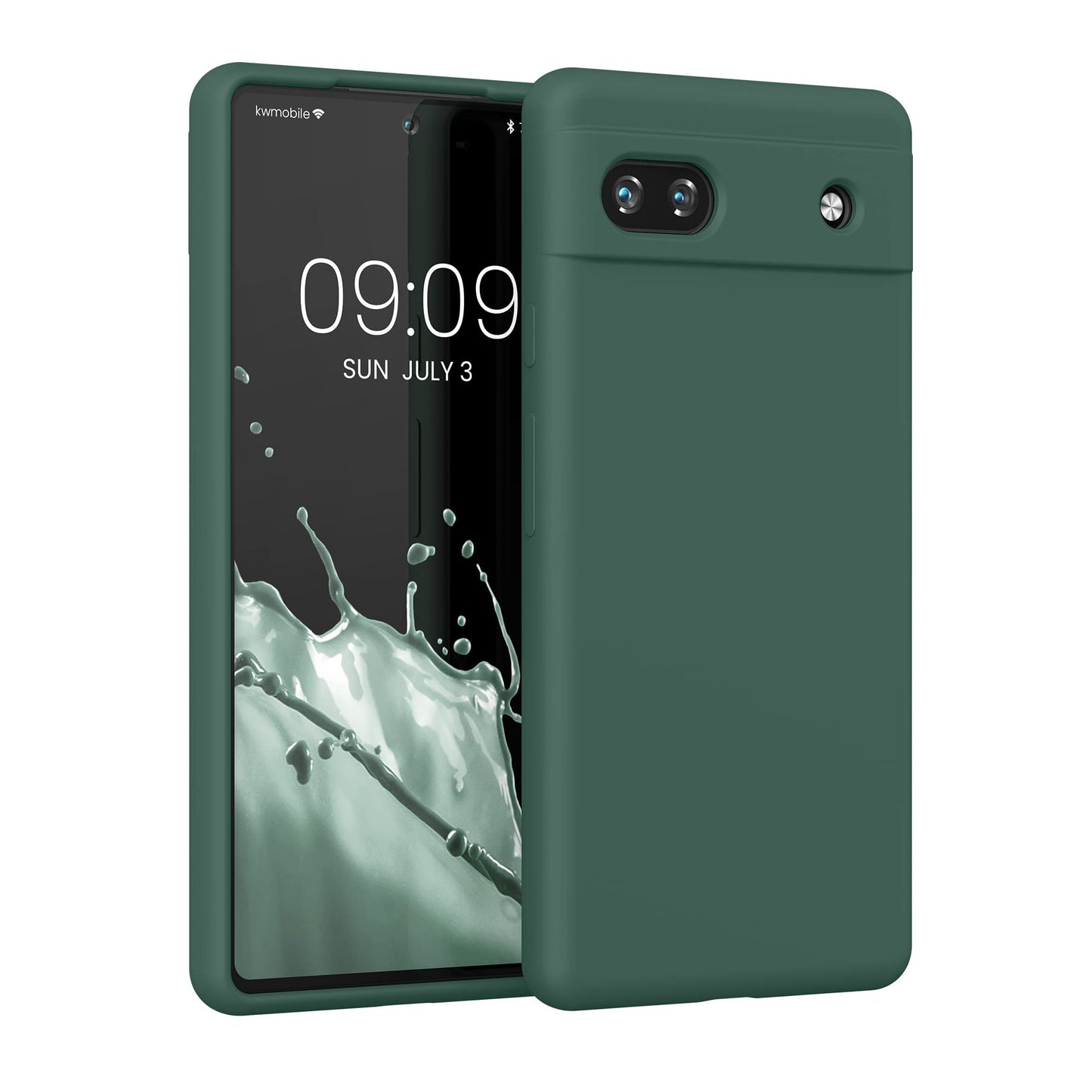 kwmobile Case Compatible with Google Pixel 6a Case - TPU Silicone Phone Cover with Soft Finish - Forest Green