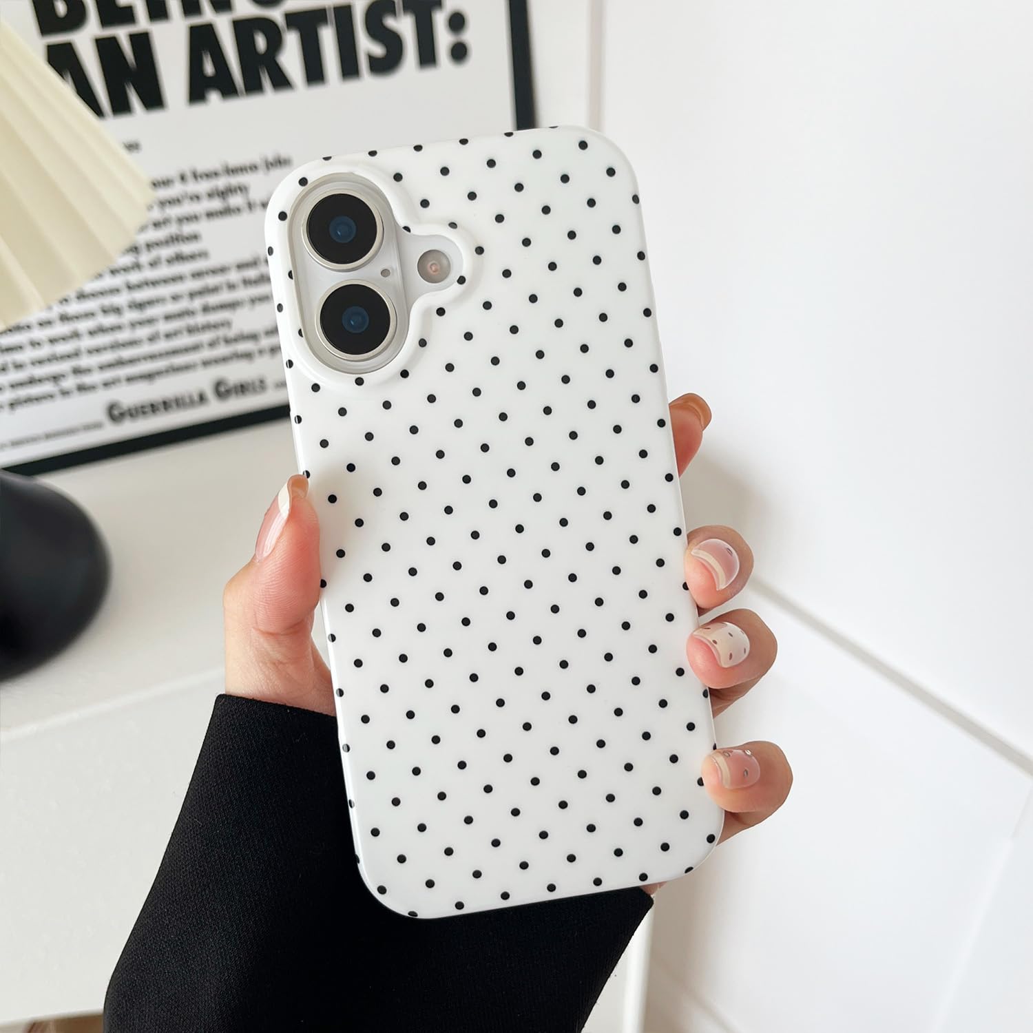 ZTOFERA for iPhone 17 Case with Cute Aesthetic Polka Dot, Fashion Simple Dot Print Pattern for Women Men,Soft TPU Slim Glossy Sh