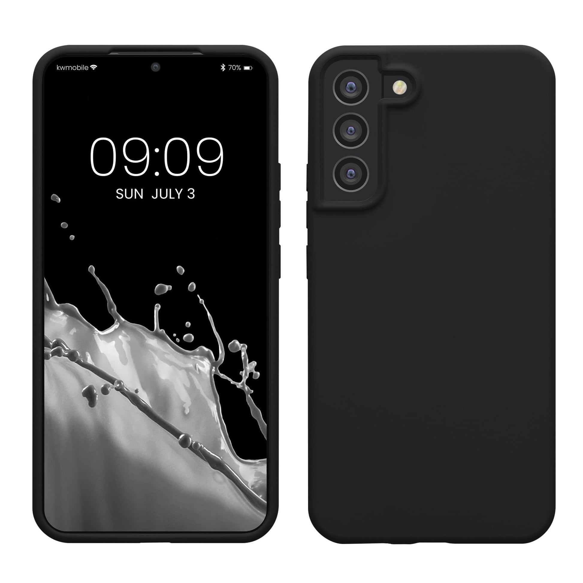 kwmobile Case Compatible with Samsung Galaxy S22 Plus Case - TPU Silicone Phone Cover with Soft Finish - Black Matte