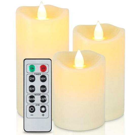 Aignis Flickering Flameless Candles Battery Operated Candles LED Candles with Remote Timer for Home/Wedding/Birthday/Holiday Dec