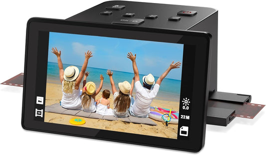 Film and Slide Scanner - Convert 35mm, 126, 110 Film Negatives & Slides to 22MP Digital Photos - Negative Scanner with 5 LCD, Ea