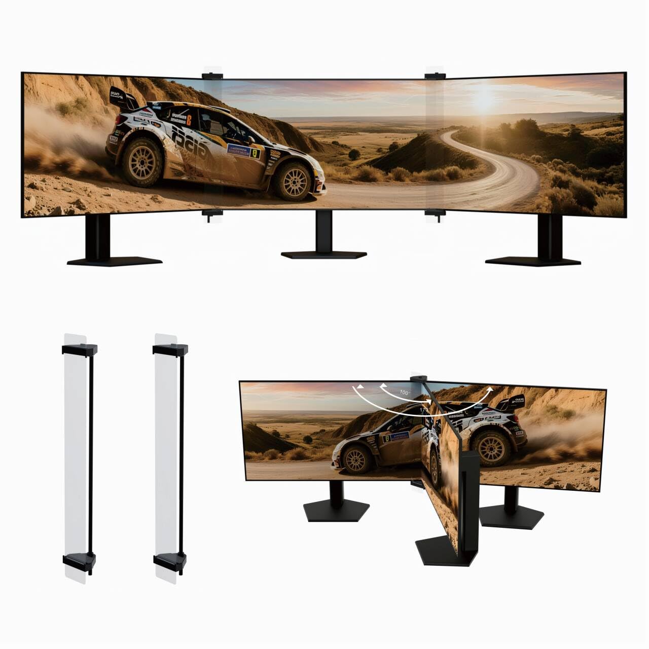 ZGRG Bezel Free Kit for 23-33 monitor; Triple monitor Bezel Free Kit; ultrawide monitor kit (a pair of standard Version)