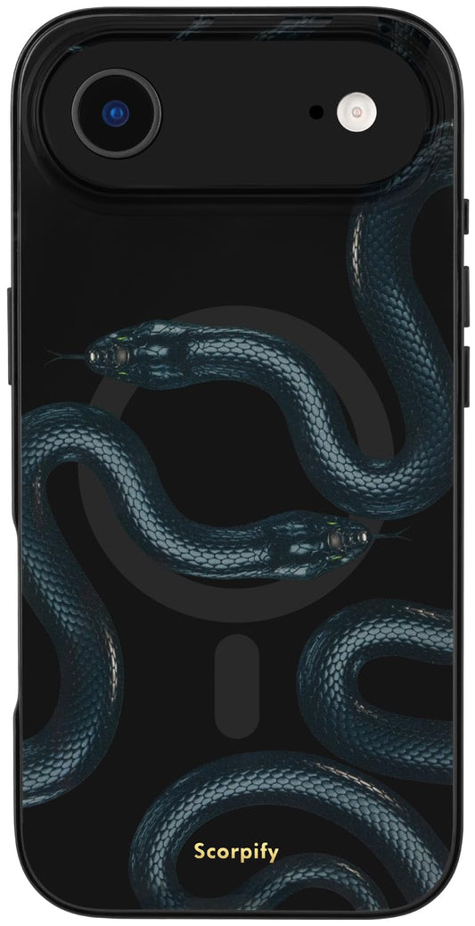SCORPIFY for iPhone 17 Air Case [Compatible with MagSafe] with Shadow Black Snake Print Design, Cute Magnetic Phone Cover for Wo