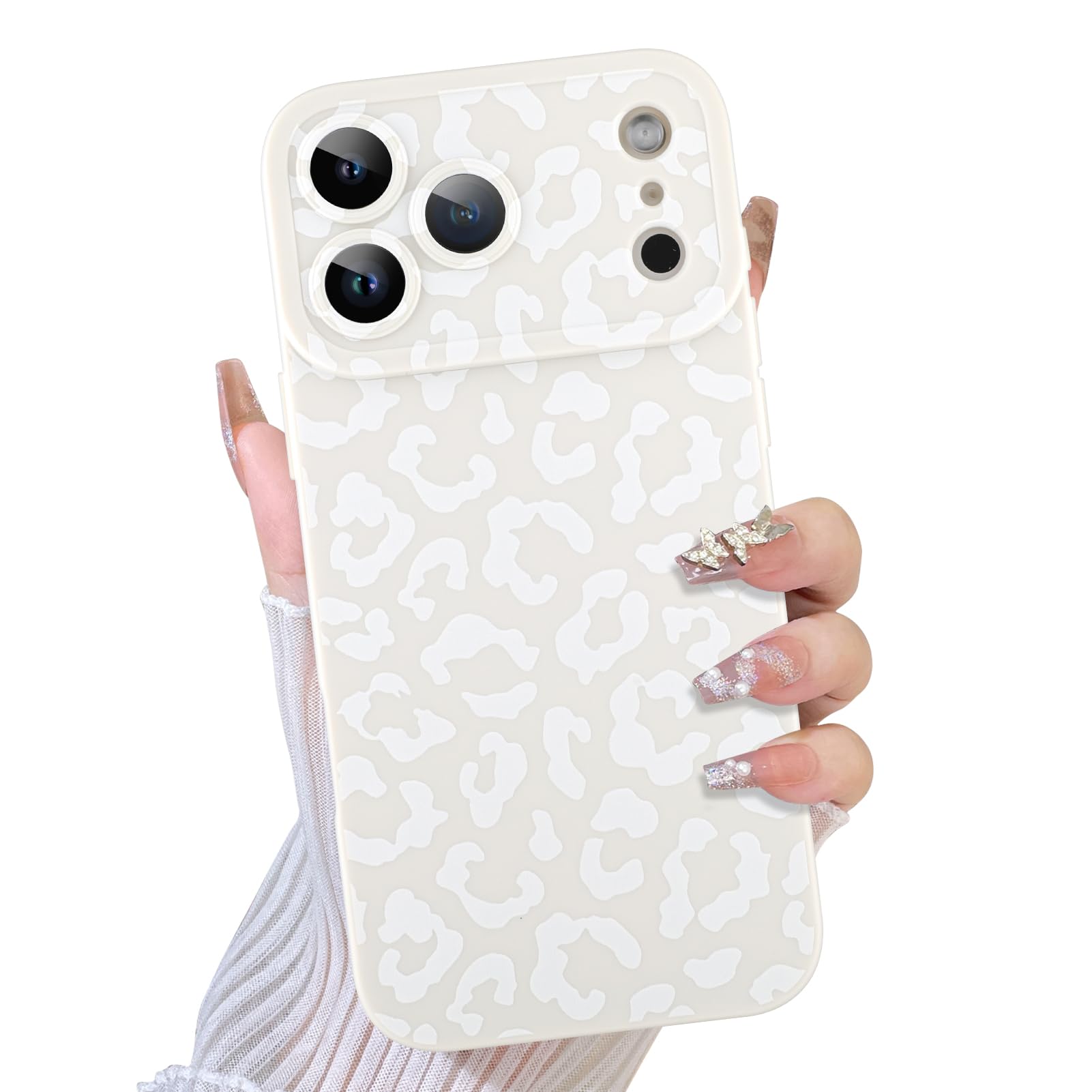 TEAUGHT Compatible with iPhone 17 Pro Max Case 2025 Cute Pattern Leopard Print Cheetah Shockproof Silicone Phone Cover for Girls