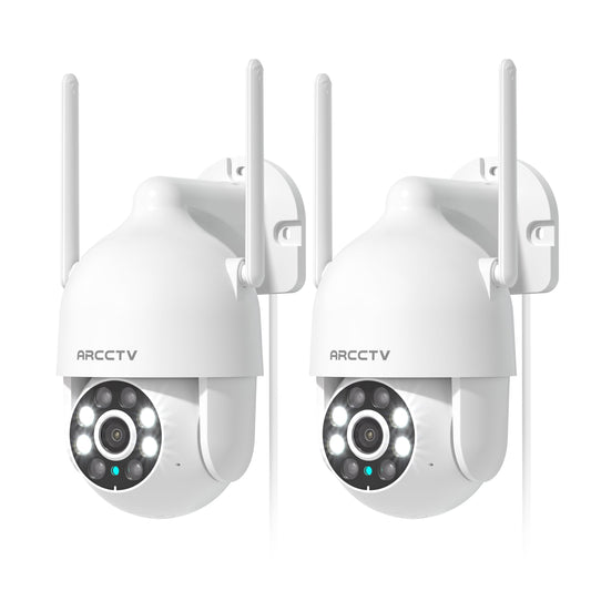 ARCCTV 2K Security Cameras Outdoor, 360Pan-Tilt View 2.4G/5G WiFi Security Camera with Motion Tracking, Spotlight & Siren, 2-Way