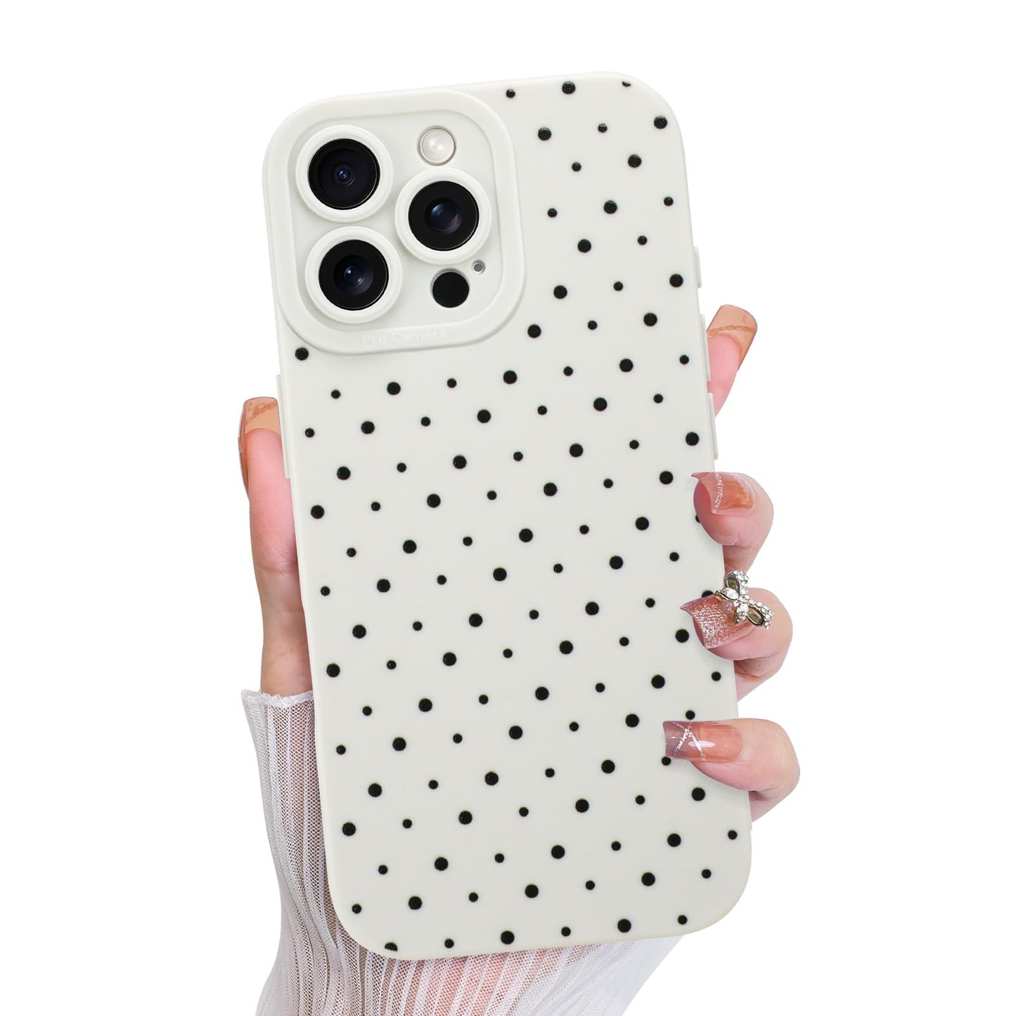 KANGHAR Compatible with iPhone 16 Pro Max Case, Silicone Spot Cute Pattern, Camera Protection Soft Slim Phone Cover for Girls Wo