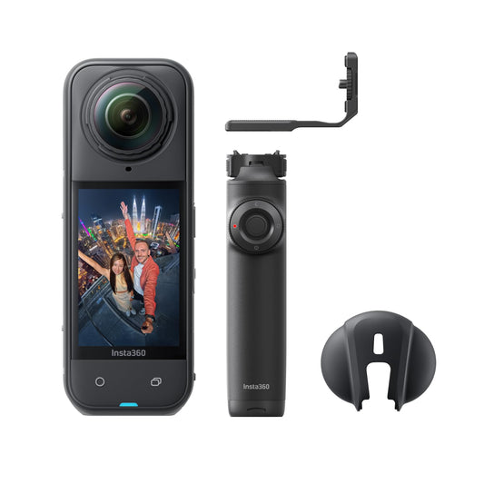 Insta360 X5 Free Framing Selfie Stick Bundle - Waterproof 8K 360 Camera, Leading Low Light, Invisible Selfie Stick Effect, Rugge