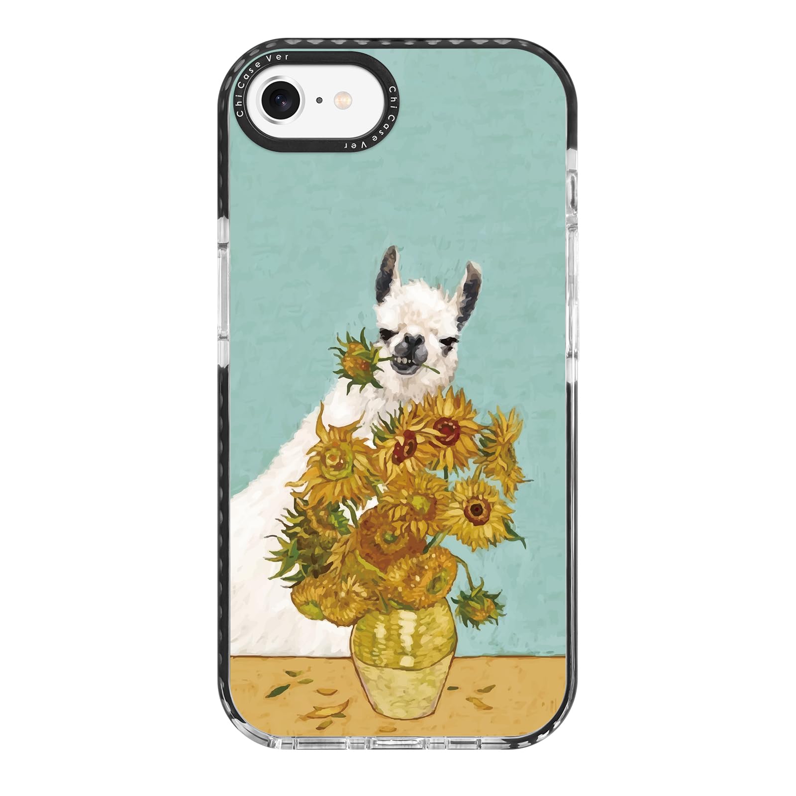 ChiCaseVer for iPhone 7/8/SE Case, Vincent Van Gogh Llama&Sunflower, Military-Grade Drop Protection, Artistic Soft Slim TPU Prot