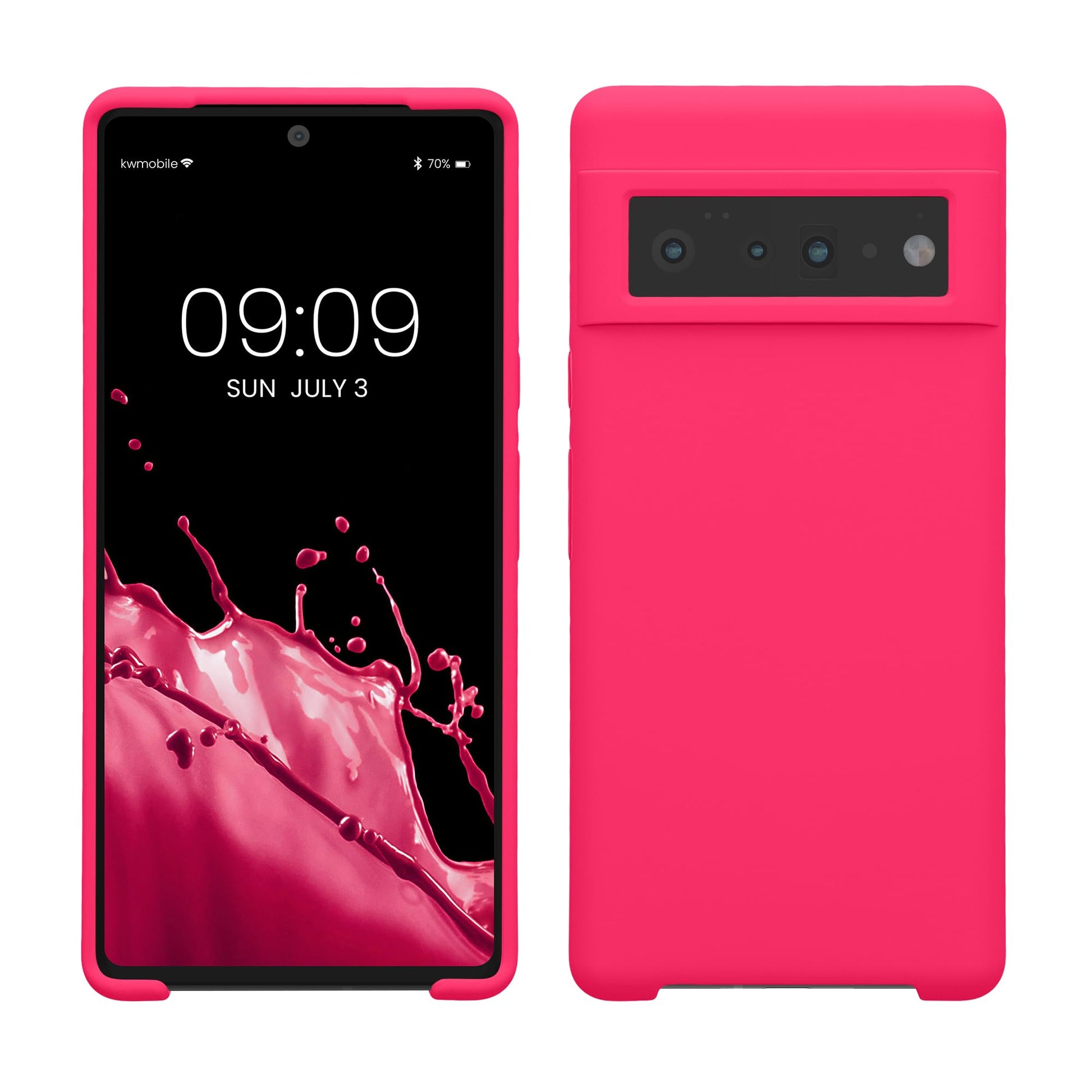 kwmobile Case Compatible with Google Pixel 6 Pro Case - TPU Silicone Phone Cover with Soft Finish - Neon Pink
